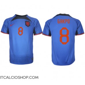 Olanda Cody Gakpo #8 Seconda Maglia Mondiali 2022 Manica Corta